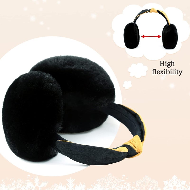 FSTEOE Women Winter Ear Muffs Foldable Girl Ear Warmer Fashion Furry Earmuff Soft Ear Cover Cold Weather - Image 3